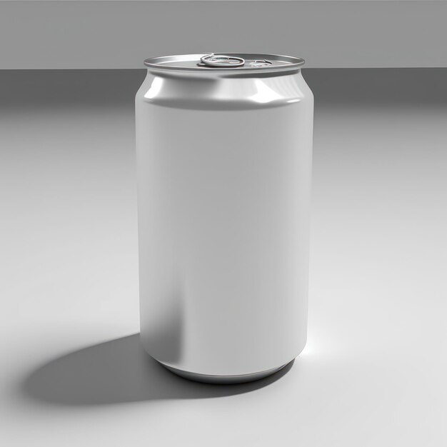 Blank Soda alluminio può su un modello di sfondo bianco