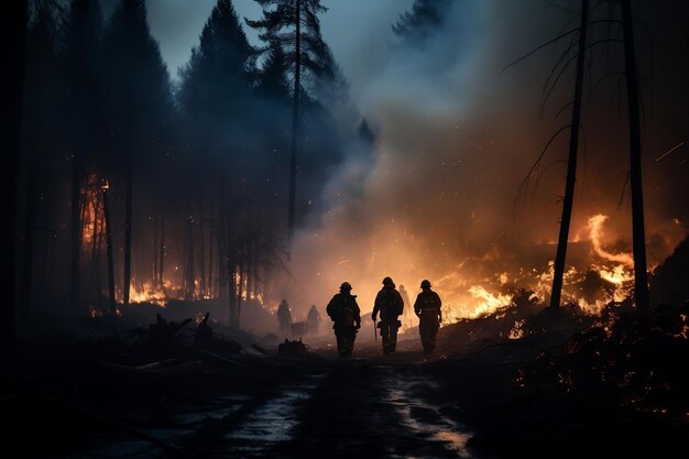 Blaze Battle Firefighters in Line of Duty Generative AI