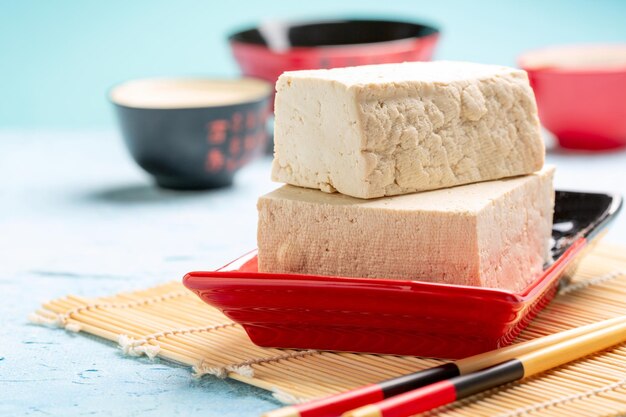 Blocchi di tofu fresco di cagliata di soia