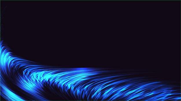 Blu astratto hightech digitale magica energia cosmica elettrica luminosa luce incandescente trama sfondo di strisce linee energetiche fili intrecciati insieme e copia spazio Vettore