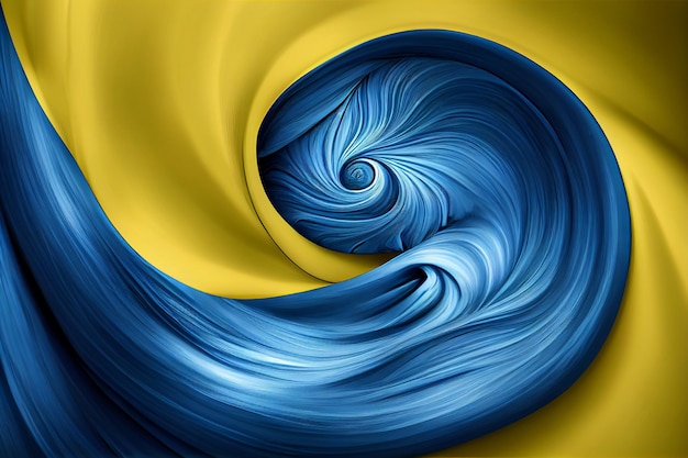 Blu e giallo vorticoso arte fluida sfondo astratto 2d illustrazione