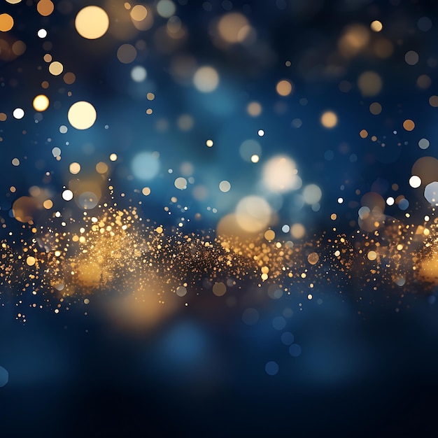 Blu e oro sfondo astratto e bokeh alla vigilia di Capodanno