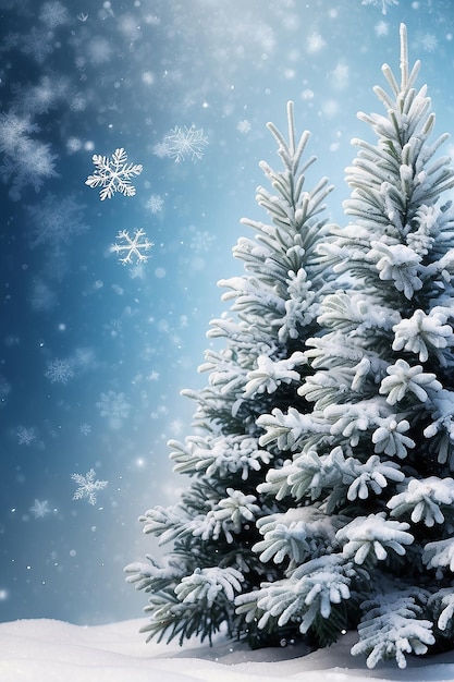 Blu Spruce Delight Festivo albero di Natale Confine con fiocchi di neve