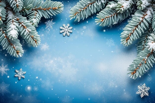 Blu Spruce Delight Festivo albero di Natale Confine con fiocchi di neve
