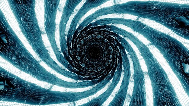 blue and pink tunnel design a bright animation in which a bright empty corridor with illuminated