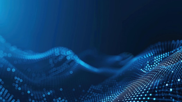 Blue background with wave and dots pattern