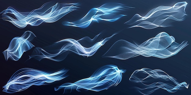 blue background with white smoke breaks