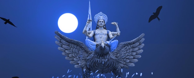 Blue Dreamy Vishnu dio carta da parati grande statua del dio Vishnu immagine hd