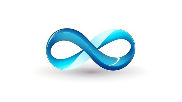 Blue Infinity logo Design Vector e illustrazione su sfondo bianco Ai generativo