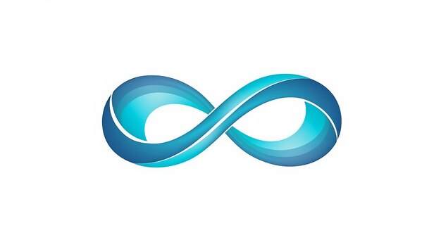 Blue Infinity logo Design Vector e illustrazione su sfondo bianco Ai generativo