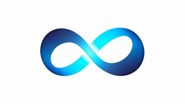 Blue Infinity logo Design Vector e illustrazione su sfondo bianco Ai generativo