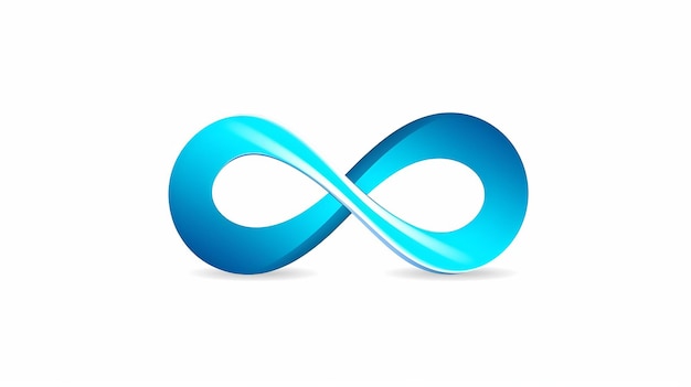 Blue Infinity logo Design Vector e illustrazione su sfondo bianco Ai generativo