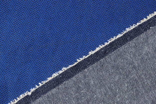 Blue jeans texture macro tessuto denim closeup tessuto blu a spina di pesce con texture di sfondo