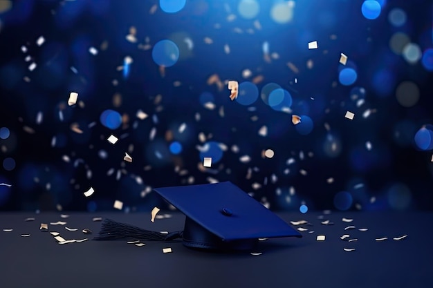 Blue Party Graduation Background Illustrazione AI Generativo