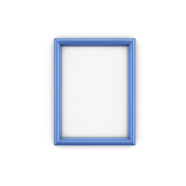 Blue Picture Frame isolare nell'illustrazione 3d