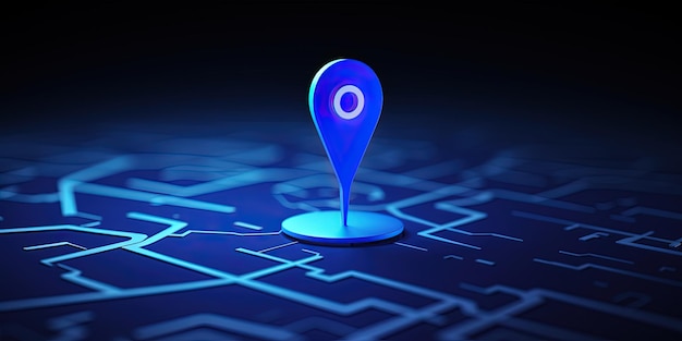 blue pin marker 3d model gps navigation location point