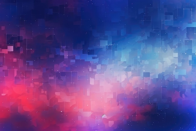 Blue Purple Space Panoramic Background Generative Ai