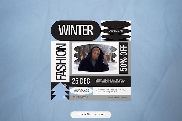 Blue Utilitarian Winter Fashion Post sui social media