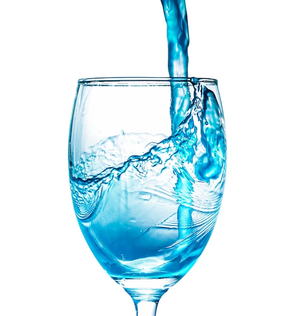 Blue Water Splash in vetro isolato