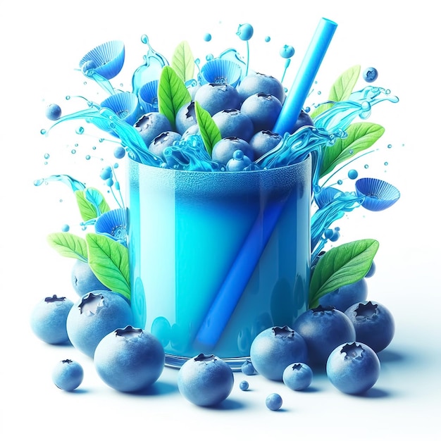 Blueberries rinfresco bevanda fresca Illustrazione di bevande fresche e salutari per l'AI estiva