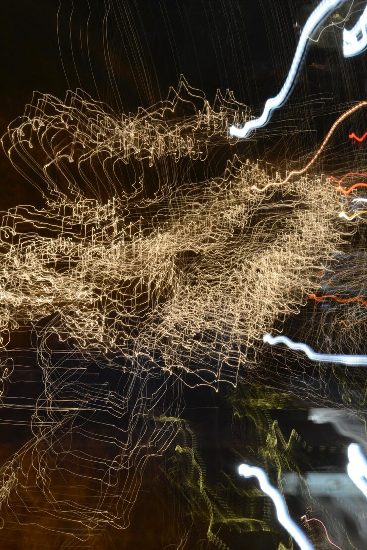Photo blurred motion of blurred lights