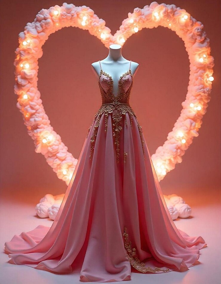 Blush Pink Elegance A Vision of Haute Couture and Crystal Charm
