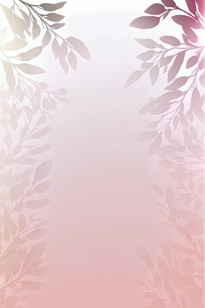 Blush Pink Sfondo rosa chiaro Sagome frondose Rami verticali Cartolina mobile AI generativa