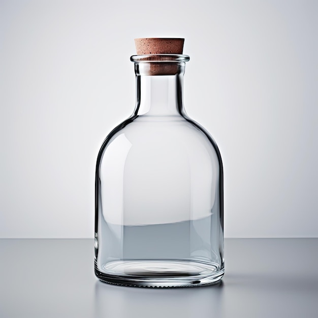 Boccetta di vetro trasparente senza etichetta