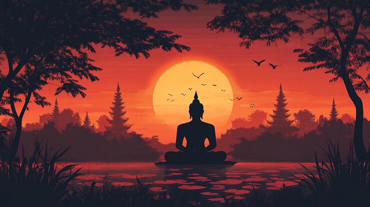 Bodhisattva, statua di Buddha, monaco in meditazione, buddismo, cultura, religione