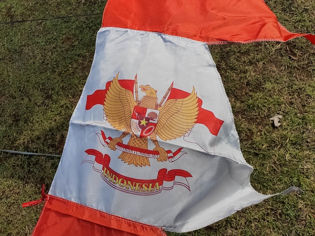 Bogor, 13 agosto 2022 Stemma Garuda Pancasila sulla bandiera indonesiana