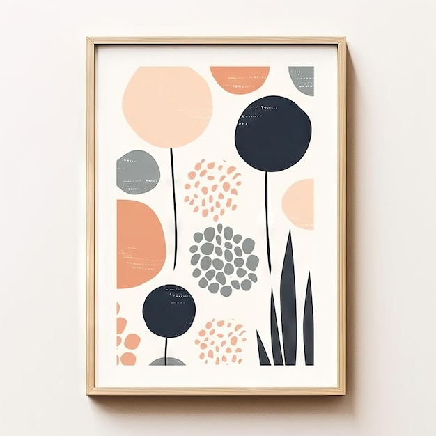 Boho Mid Century Modern Art Print AI generato AI generato