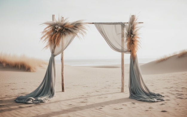 BOHO Wedding avenue arco decorato sulla spiaggia