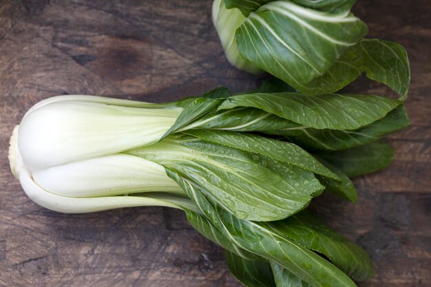 Bok choy Cavolo cinese con foglie tonde rotonde e aperte