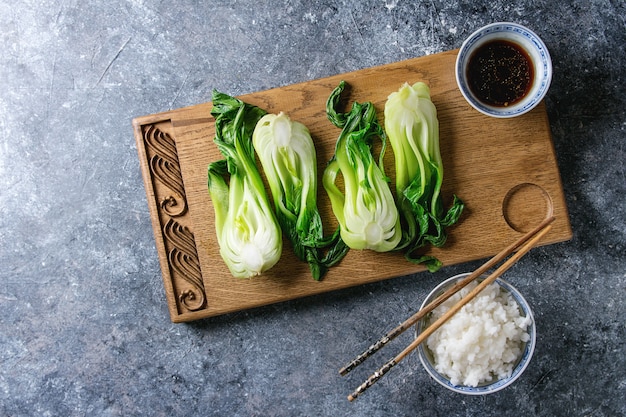 Bok choy con riso