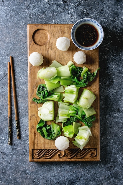 Bok choy con riso