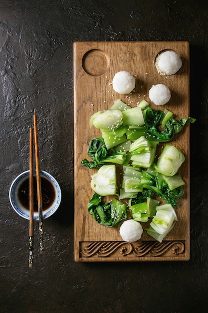 Bok choy con riso