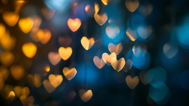 Bokeh astratto con luci a forma di cuore