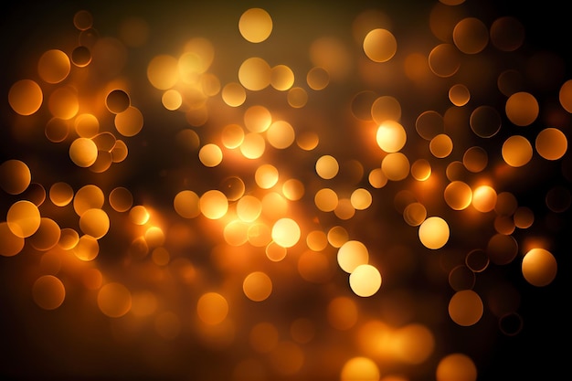 Bokeh circolare nei toni giallo arancio IA generativa