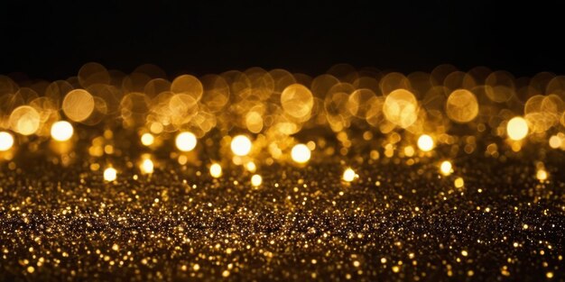 Bokeh d'oro di lusso su sfondo nero