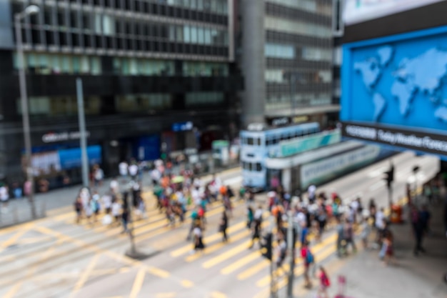 Bokeh della via della città a Hong Kong