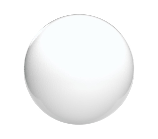 Bola bianca isolata su rendering bianco 3D