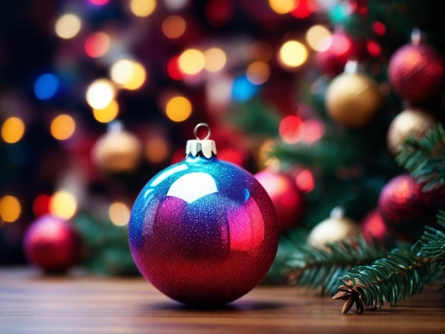 Bola di Natale colorata sull'albero di Natale