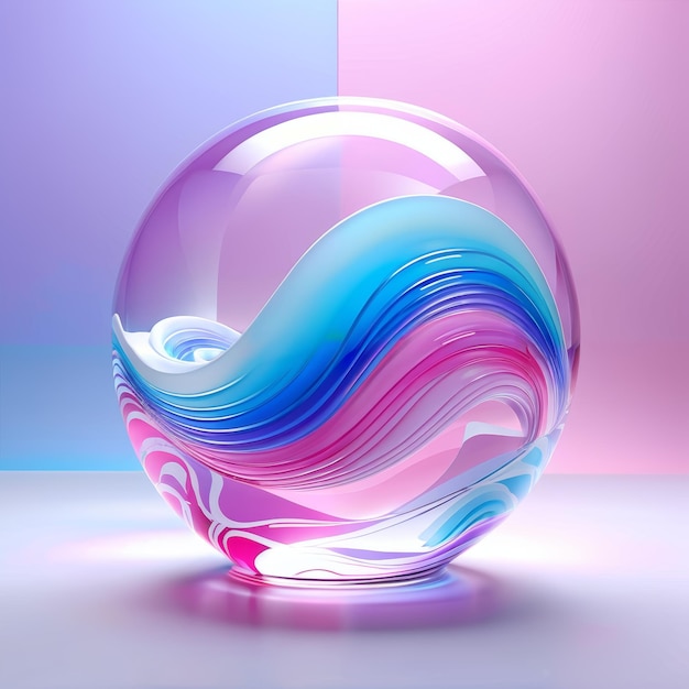Bola di vetro contenente l'onda