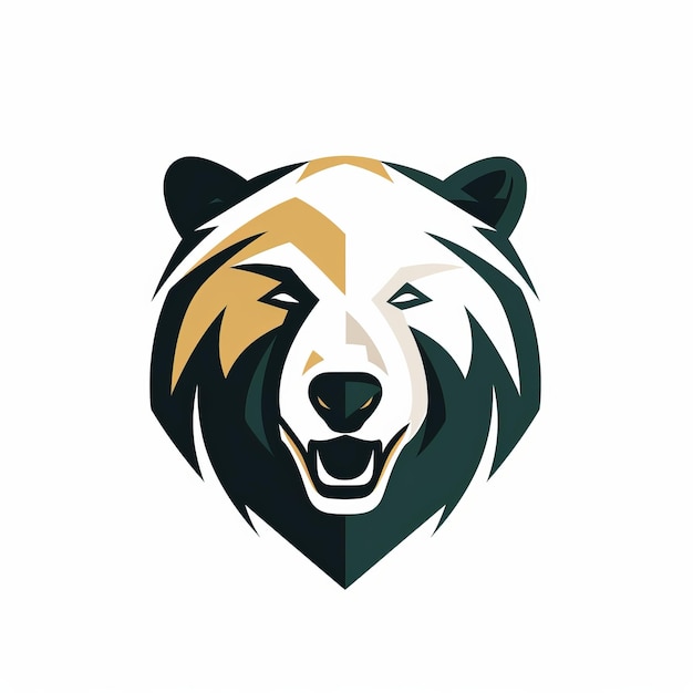 Bold Bear Head Logo Design Nei Colori Giallo E Verde