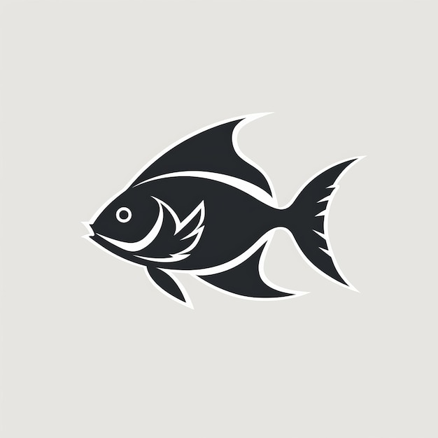 Bold Black Fish Icon Moderno disegno del logo vettoriale