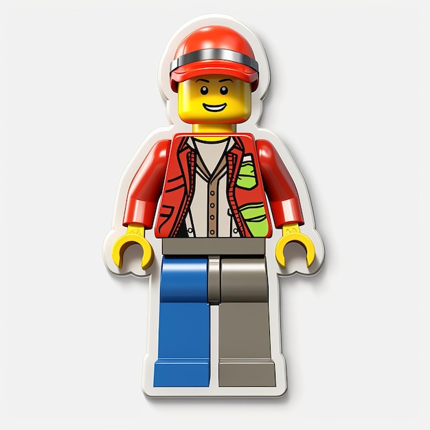 Bold Saturation Innovator Figure Lego con casco rosso