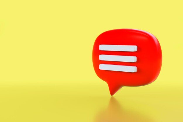Bolla di chat. Concetto di conversazione, dialogo, messaggero o supporto online. Rendering 3D