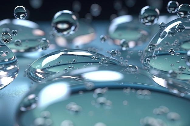 Bolle d'acqua che si impilano l'una sull'altra creando una struttura simile a una torre IA generativa