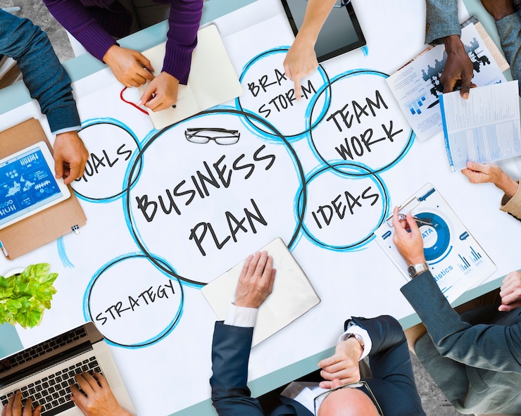 Foto bolle di strategia del piano aziendale di merchandising