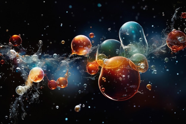Bolle molecolari scintillanti abbagliano l'aria